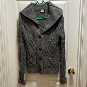 J. Crew Charcoal Cable Knit Cardigan